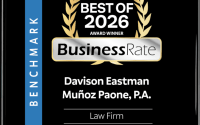 Davison Eastman Munoz Paone, P.A. has been recognized as the Best of 2026 in Freehold and Toms River
